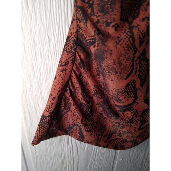 Kona Sol Women's S Snake Print U-Wire Halter Tankini Swim Top Brown & Black NWT - Picture 4 of 8